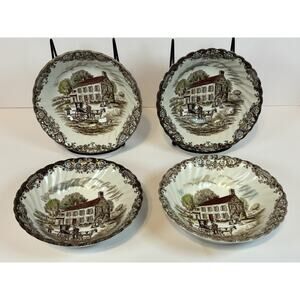 Johnson Brothers Heritage Hall Cereal Bowls Soup Pennsylvania Fieldstone 4‎ Set